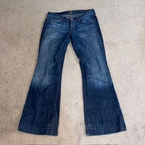 7 for All Mankind Dojo Jeans Women's Size 30 Vintage Y2K Wide-Leg Flare USA Made